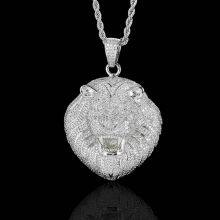 Fashion Animal Lions Men Pendant Necklaces Unisex Hip-hop Copper Cubic Zirconia With Charm Rope Chains thumbnail-5