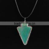PC1612 Crystal Pave Agate Arrowhead Pendants,gemstone Pave Diamond Arrow Head Pendants thumbnail-2