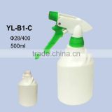 500ml plastic PE spray bottle with trigger sprayer head for washing cleaning