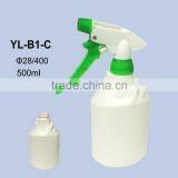 500ml plastic PE spray bottle with trigger sprayer head for washing cleaning