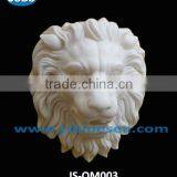Hanging White Marble Lion Head Statue for Wall thumbnail-1