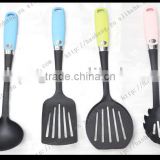 4 pcs bright colored cookware set ,colored handle and nylon cookware set