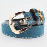 2015 Plain Bule Fashion pu Women Jeans Belt With Leopard Point Leather in YiWu thumbnail-2