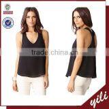2015 H Back Sleeveless Chiffon Hot Girls Sexy Tank Top thumbnail-1