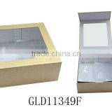 Folded packing box with a clear PVC window on lid