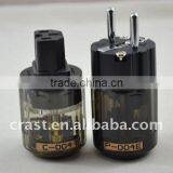 AUDIOCRAST P-004E Rhodium Platinum Pure Copper EU Power Plug & C-004 IEC Connector