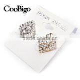 Fashion Jewelry Rhinestone Cuff-Link Gold Silver Unisex Chirstmas Party Gift Promotion Apparel Accessories thumbnail-3