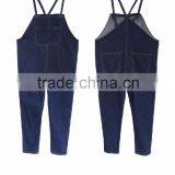 ladies girls overalls jeans women denim suspender jeans blue color summer Leisure overalls