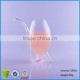 120ml Drinking Glass Wine Cup With Straw thumbnail-2