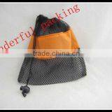 Black Small Nylon Mesh Drawstring Bag thumbnail-1