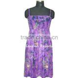 DS2123 Cotton Hand Tie Dye Halter Neck Beachwear Dress Latest Tiered Crinkle Strap Dress Ladies Dress Women Dresses Printed thumbnail-1