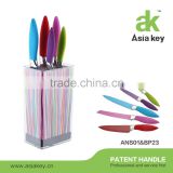 Hot selling color knife set with acrylic block swiss knife set