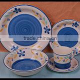 Fresh stoneware dinnerware made in China 30pcs ceramic dinnerware handpainted stoneware dinner set