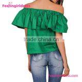 Newest Dropship Free Shipping Women Ruffle Neck Tops and Blouses thumbnail-3