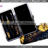 3-PCS Matching Eyelash Extension Tweezers In Magnetic Case / Get Customized Designed Lash Tweezers Kits From ZONA PAKISTAN thumbnail-1