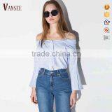 Women's Long Sleeve Loose Fit Off Shoulder Tops thumbnail-1
