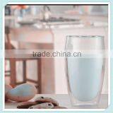 Borosilicate Material Double Wall Milk Cup Heat Resitant Double Wall Glass Milk Cup for Sale thumbnail-4