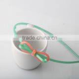 Handmade Bow Tie Hair Ornament for Girls Cheap Plastic Custom Headband Thin Hair Band With Teeth thumbnail-4