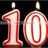 Wholesale 10th Birthday Candles - RED Party Cake Candles