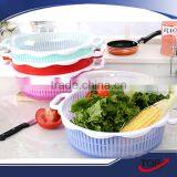 multifunctional double layer plastic colander