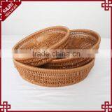 Round Shape Rattan Craft Fruit Proofing Basket for Supermarket Storage thumbnail-6