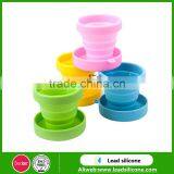 Eco-friendly Collapsible Silicone Coffee Cup For Camping/Silicone Flodable Cups With Lids thumbnail-1