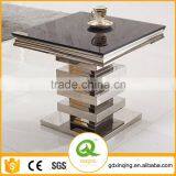 D414 Living Room Modern Square Marble End Table Small thumbnail-1