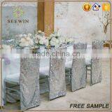 High Quality Silver Sequin Chair Cover thumbnail-2