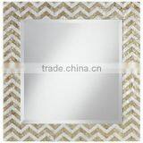High Quality Best Selling New Zig Zag Designed Mother of Pearl Square Mirror thumbnail-1