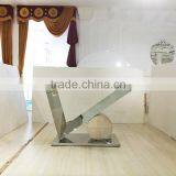 Hot Sale Modern Glass Top Mirror Silver Stainless Steel Dining Table