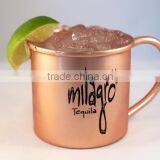 BPA FREE PURE COPPER SMOOTH VODAKA MULE MUG WITH BLACK LETTERS PRINTING, 16 OZ MOSCOW MULE DRINKING MUG RUSSIAN STANDARD thumbnail-1