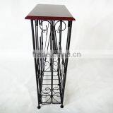 Wooden Top Gramercy Scroll Design Bathroom Coffee Table Side Metal Table thumbnail-4