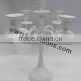 4 Arm White Candelabra 4 Arm Aluminum Candle Holder 4 Arms Candelabrum thumbnail-3
