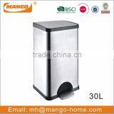 30L Stainless Steel Foot Pedal Kitchen Waste Bin thumbnail-2