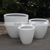 White Fiberstone pots, polystone planter, fiberglass, glossy fiberstone with lightweight and durable for flower and garden pots