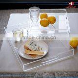 12.5"x12.5"x2.5" Clear Square Acrylic Trays Modern Serving Tray thumbnail-1