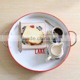 Round Metal Tin Serving Tray With Anti-slip Surface and Custom Printing thumbnail-2