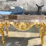 Baroque Style Living Room Furniture Console Desk With Marble Top