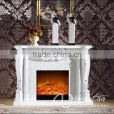 Indoor white hand-carved stone carvings and sculptures marble fireplace
