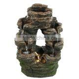 Split Mossy Rock Falls Tabletop Water Fountain with LED Light