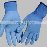 NMSAFETY 13 Gauge Blue Polyester Liner Coated Blue Water PU on Palm Gloves thumbnail-1