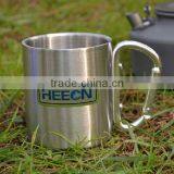 Stainless Steel Coffee Mug/Camp Cup/Carabiner Hook thumbnail-1