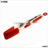 14001 Kitchen and Barbecue Grill Tongs Silicone BBQ Cooking Stainless Steel Locking Food Tong thumbnail-1