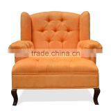 Sofa Chair For Living Room, Decorated With Button - Tufting Back and Arm Rest Orange Color thumbnail-2