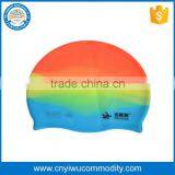 Beach Swim Colorful Silicone Stretchy Swimming Cap Hat thumbnail-1