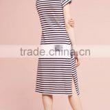 Stripe Casual T Shirt Dress Hot Sale Summer Beach Woman Dress thumbnail-4