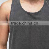 2017 Competitive New Design Custom Green Color Gym Wear Comfortable 65% Cotton 35% Polyester Fashion Men's Gym Tank Tops thumbnail-3