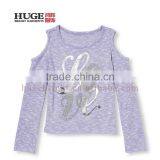 Long Sleeve Shoulder Cutouts Knitted Sweaters For Children thumbnail-1