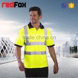 Short Sleeve Fluorescent Safety Reflective hi Vis Shirt thumbnail-2