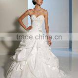 New High Quality Sleeveless Ball Gown Taffeta White Wedding Dress thumbnail-1